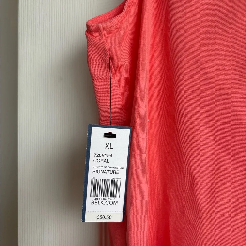 Crown & Ivy Vibrant Coral Ruffle Blouse - Picture 3 of 3